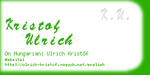 kristof ulrich business card