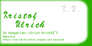 kristof ulrich business card